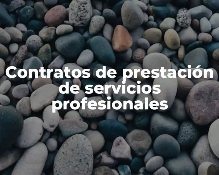Contratos de prestación de servicios profesionales