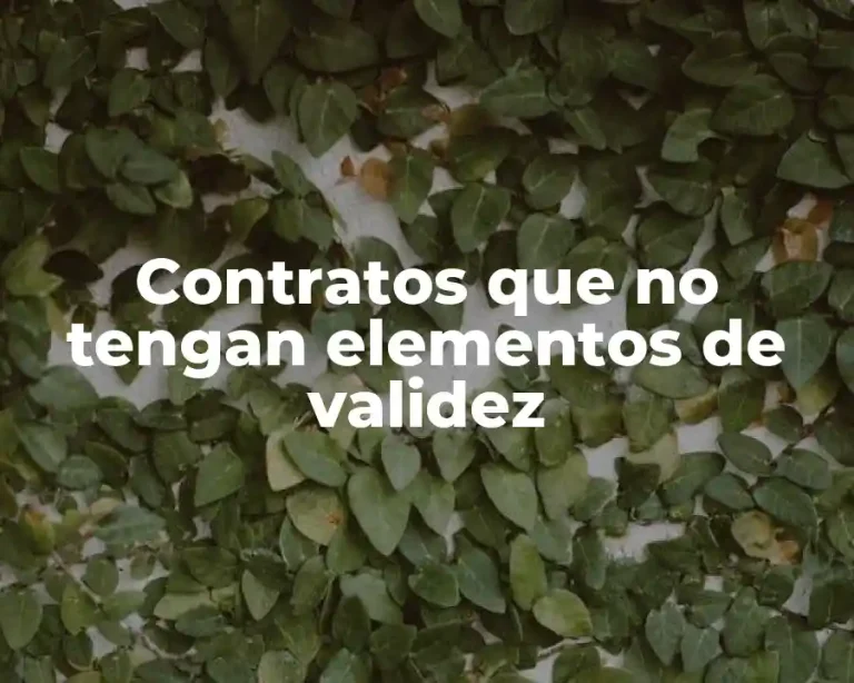 Contratos que no tengan elementos de validez