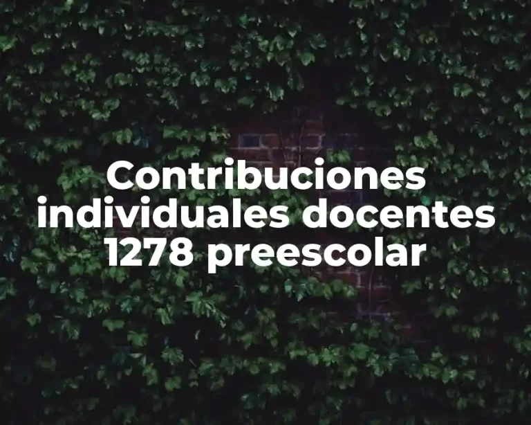 Contribuciones individuales docentes 1278 preescolar