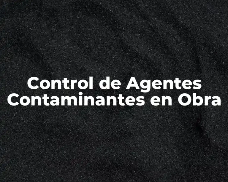 Control de Agentes Contaminantes en Obra