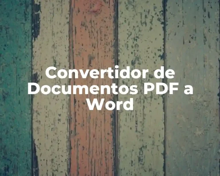 Convertidor de Documentos PDF a Word