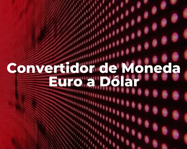 Convertidor de Moneda Euro a Dólar