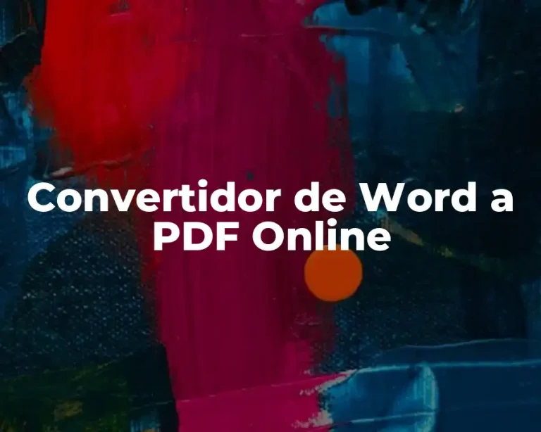 Convertidor de Word a PDF Online