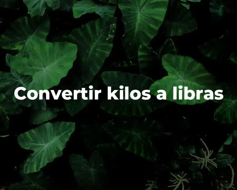 Convertir kilos a libras
