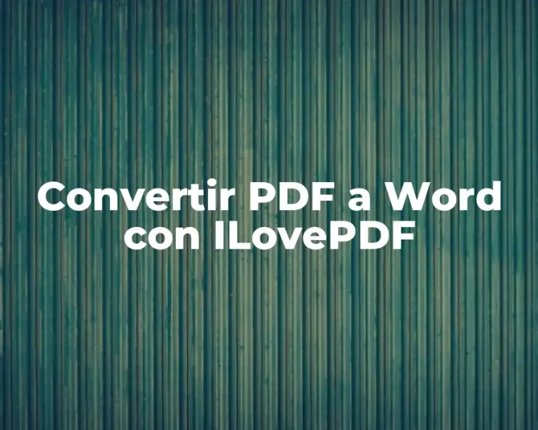 Convertir PDF a Word con ILovePDF