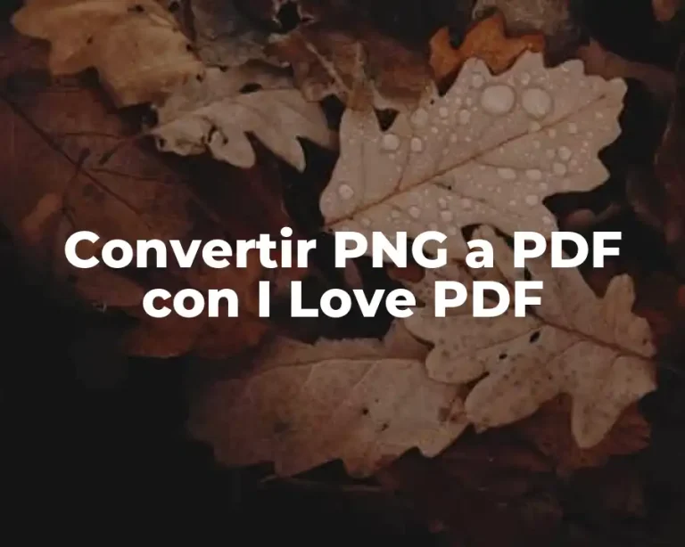 Convertir PNG a PDF con I Love PDF