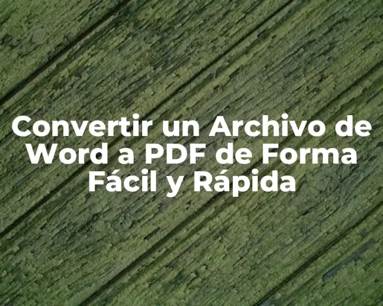 Convertir un Archivo de Word a PDF de Forma Fácil y Rápida