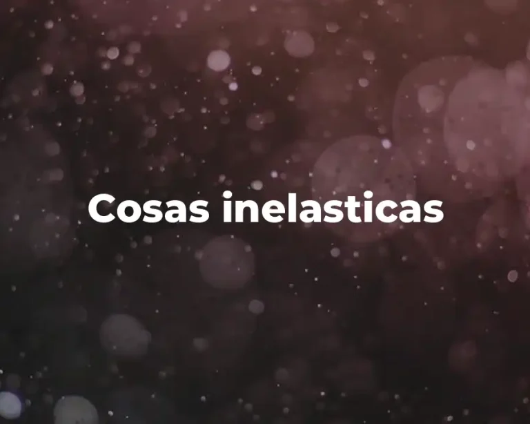 Cosas inelasticas