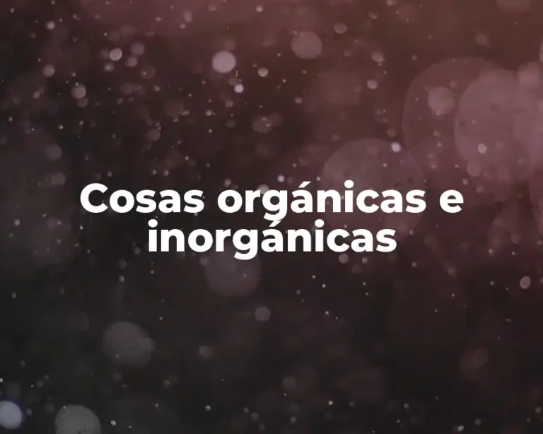 Cosas orgánicas e inorgánicas