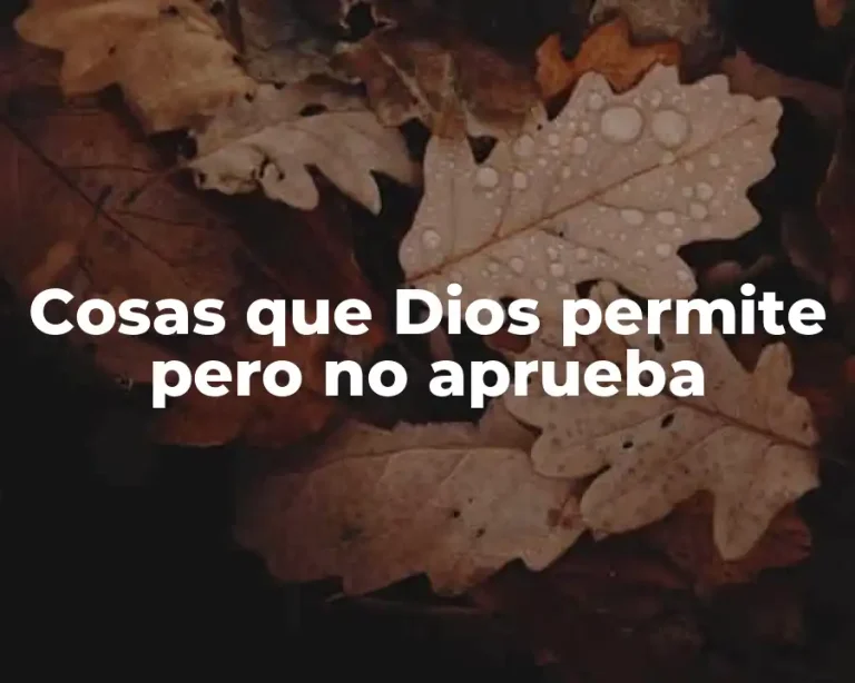 Cosas que Dios permite pero no aprueba