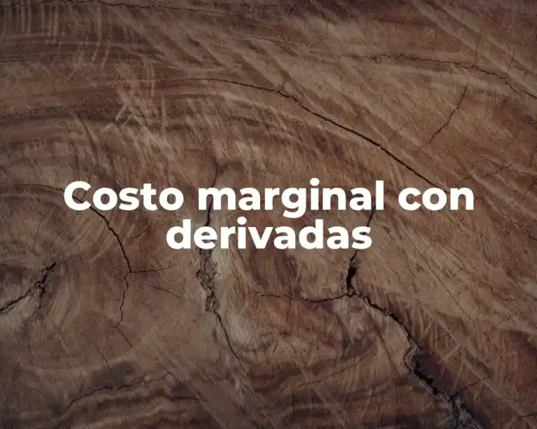 Costo marginal con derivadas