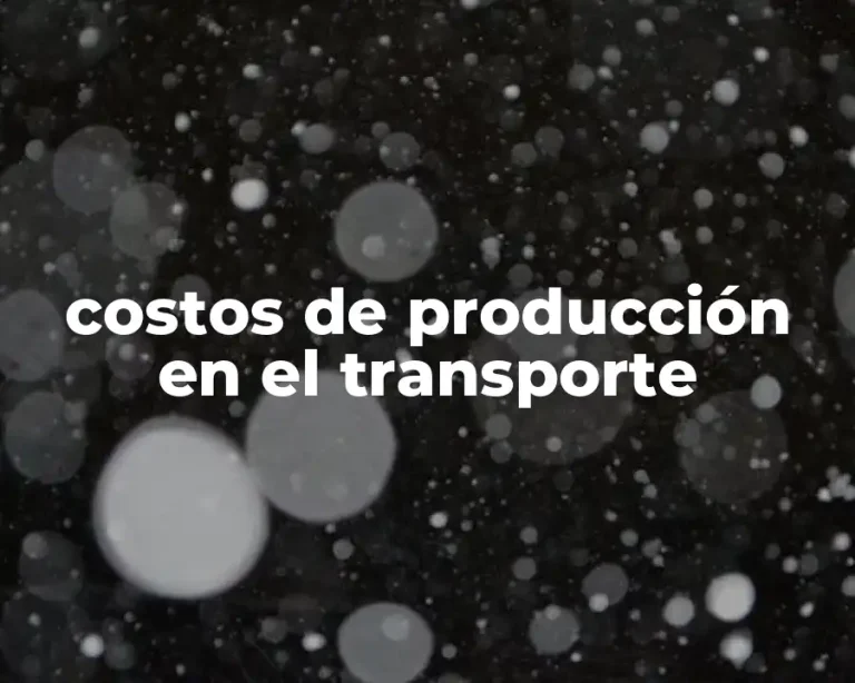 costos de producción en el transporte