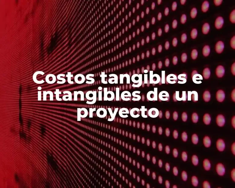 Costos tangibles e intangibles de un proyecto