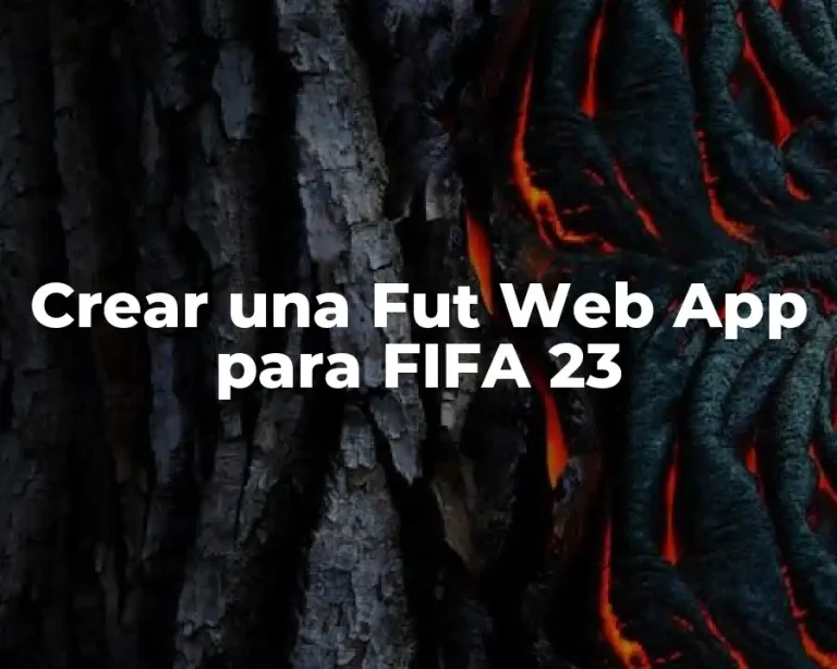 Crear una Fut Web App para FIFA 23