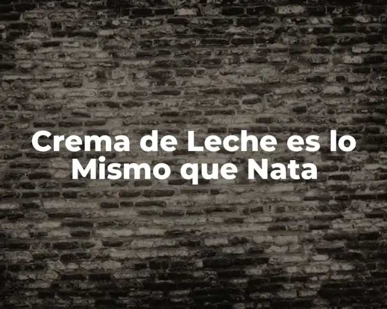Crema de Leche es lo Mismo que Nata