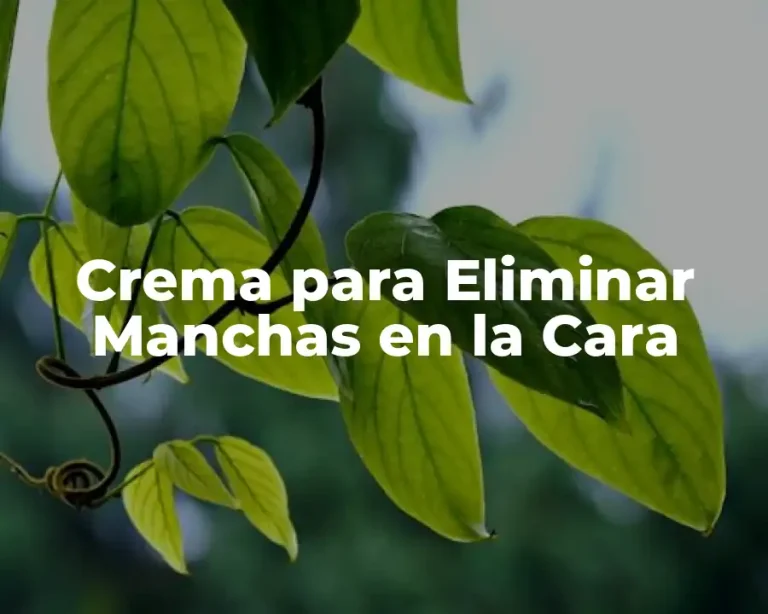 Crema para Eliminar Manchas en la Cara