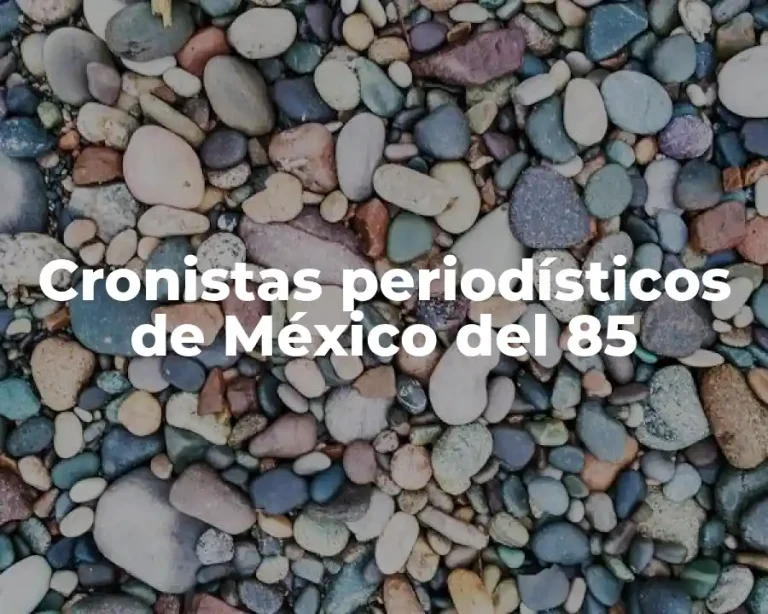 Cronistas periodísticos de México del 85