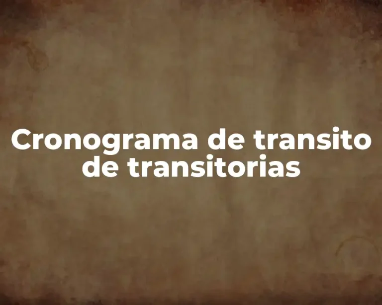 Cronograma de transito de transitorias
