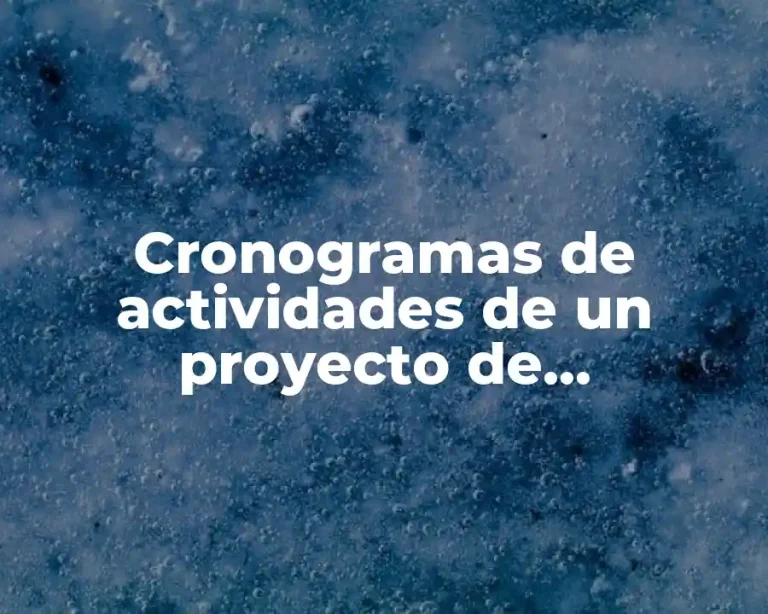 Cronogramas de actividades de un proyecto de investigación