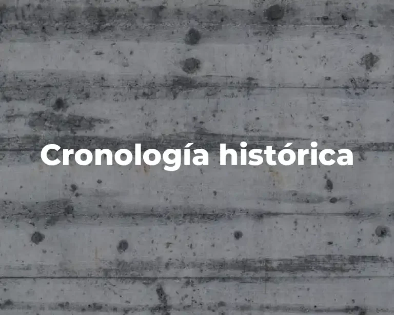 Cronología histórica