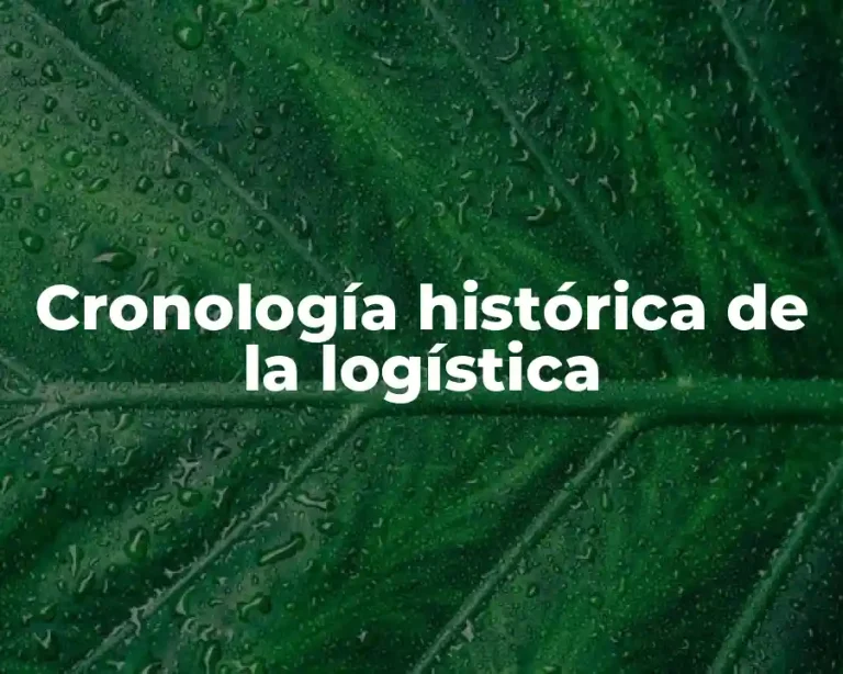 Cronología histórica de la logística