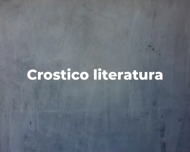 Crostico literatura