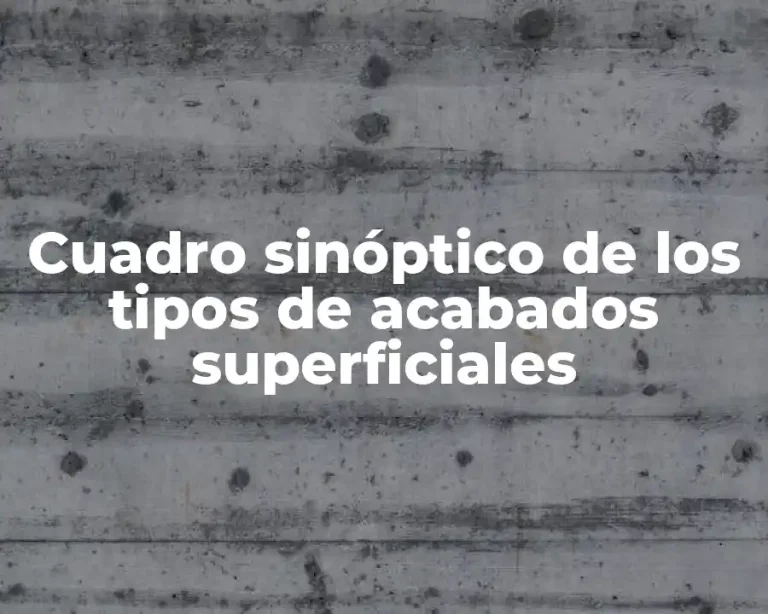 Cuadro sinóptico de los tipos de acabados superficiales