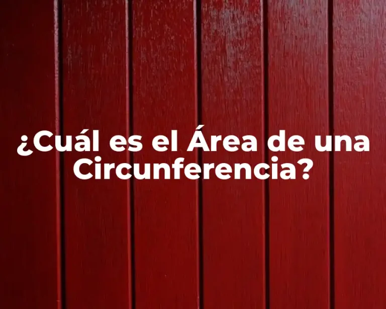¿Cuál es el Área de una Circunferencia?