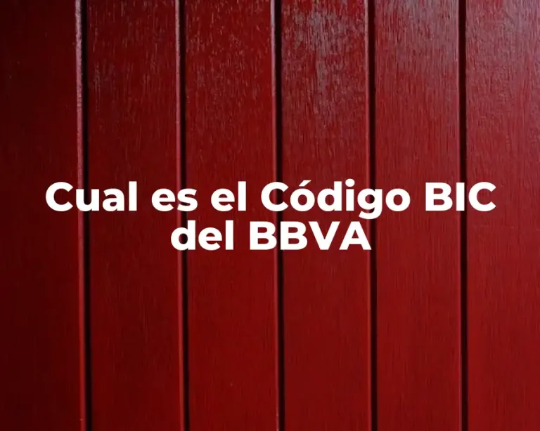 Cual es el Código BIC del BBVA
