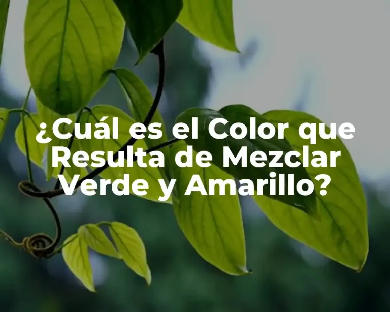 ¿Cuál es el Color que Resulta de Mezclar Verde y Amarillo?