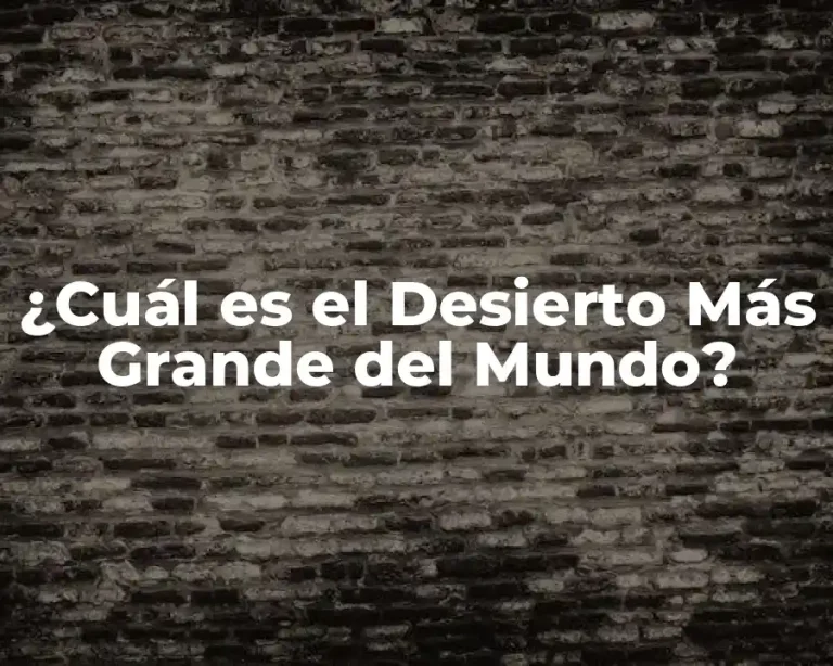 ¿Cuál es el Desierto Más Grande del Mundo?