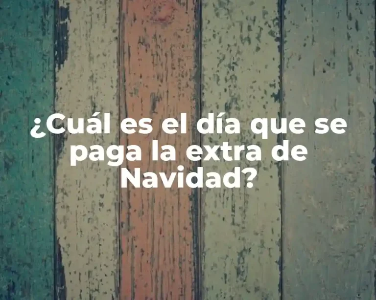 ¿Cuál es el día que se paga la extra de Navidad?