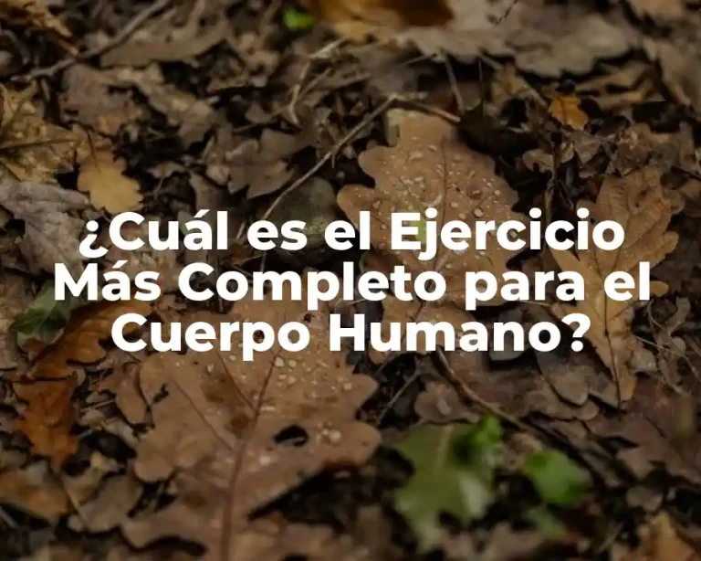 ¿Cuál es el Ejercicio Más Completo para el Cuerpo Humano?