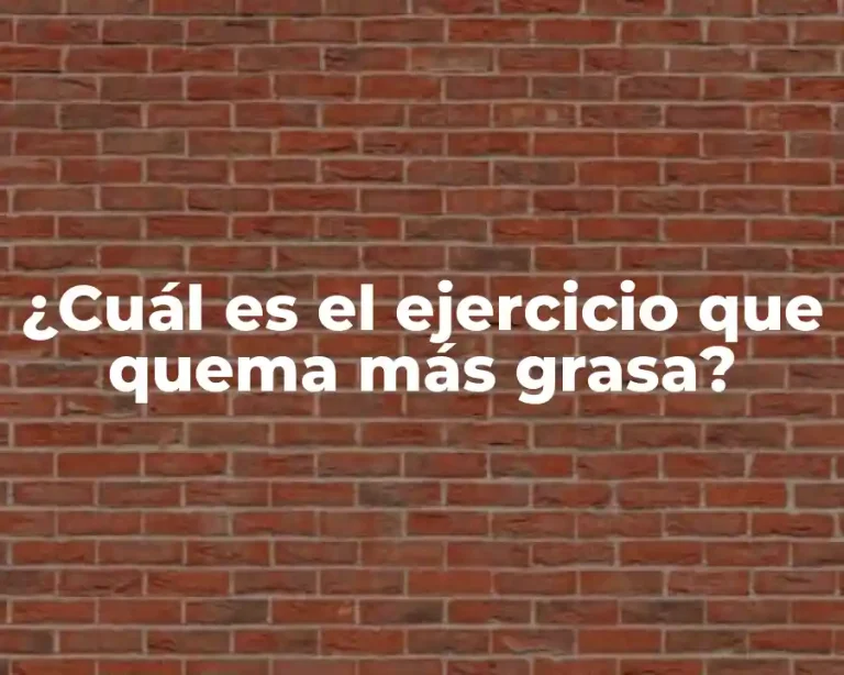 ¿Cuál es el ejercicio que quema más grasa?