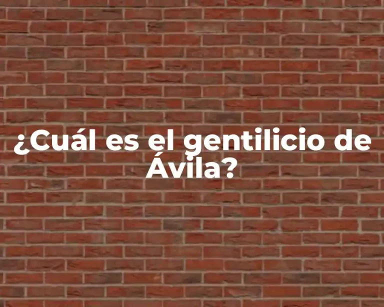 ¿Cuál es el gentilicio de Ávila?