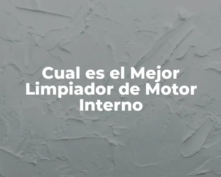 Cual es el Mejor Limpiador de Motor Interno