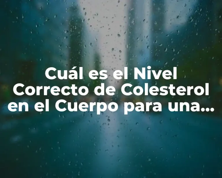 Cuál es el Nivel Correcto de Colesterol en el Cuerpo para una Salud Óptima