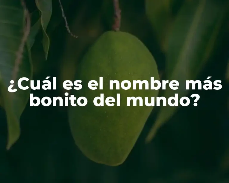 ¿Cuál es el nombre más bonito del mundo?