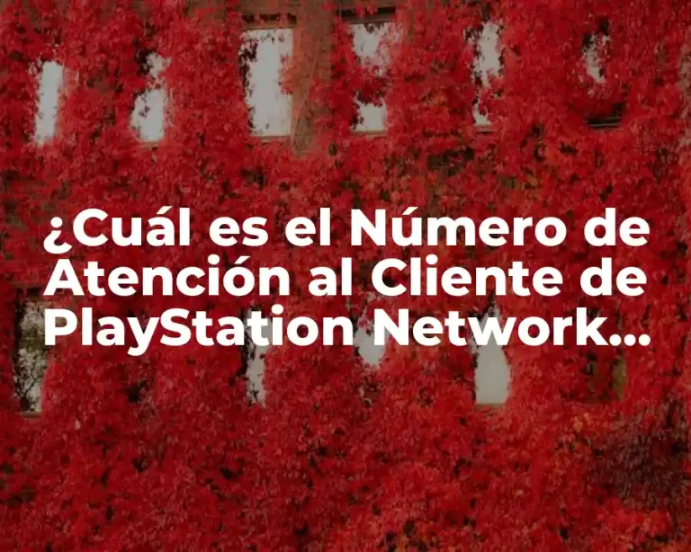 ¿Cuál es el Número de Atención al Cliente de PlayStation Network (PSN)?
