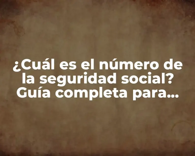 ¿Cuál es el número de la seguridad social? Guía completa para entender su importancia