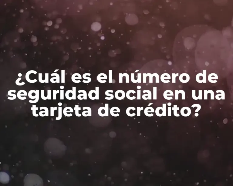 ¿Cuál es el número de seguridad social en una tarjeta de crédito?