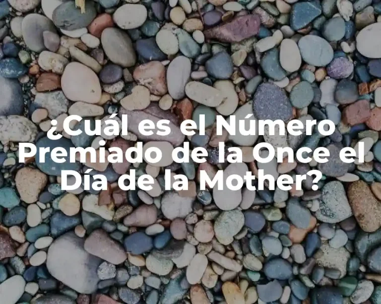 ¿Cuál es el Número Premiado de la Once el Día de la Mother?