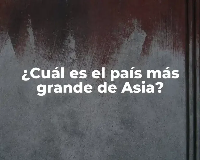¿Cuál es el país más grande de Asia?