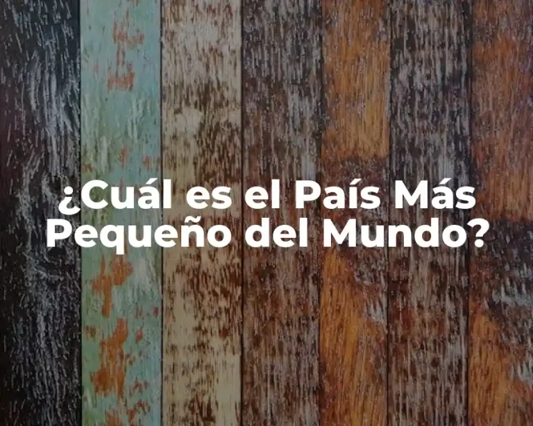¿Cuál es el País Más Pequeño del Mundo?