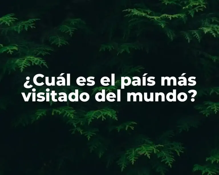 ¿Cuál es el país más visitado del mundo?
