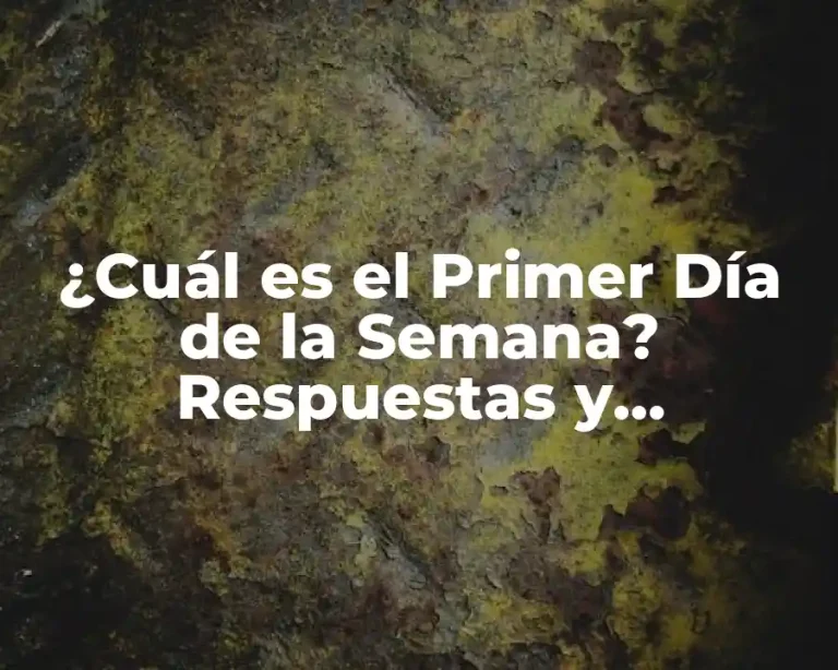 ¿Cuál es el Primer Día de la Semana? Respuestas y Curiosidades