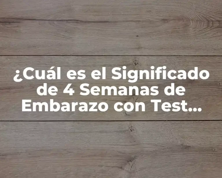 ¿Cuál es el Significado de 4 Semanas de Embarazo con Test Negativo?