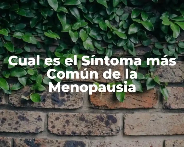 Cual es el Síntoma más Común de la Menopausia