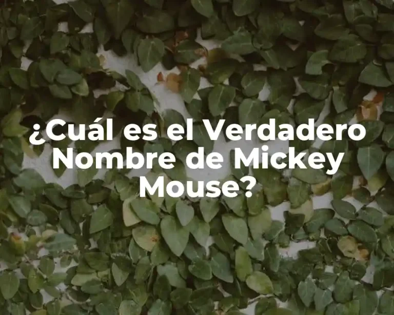 ¿Cuál es el Verdadero Nombre de Mickey Mouse?