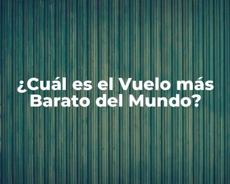 ¿Cuál es el Vuelo más Barato del Mundo?